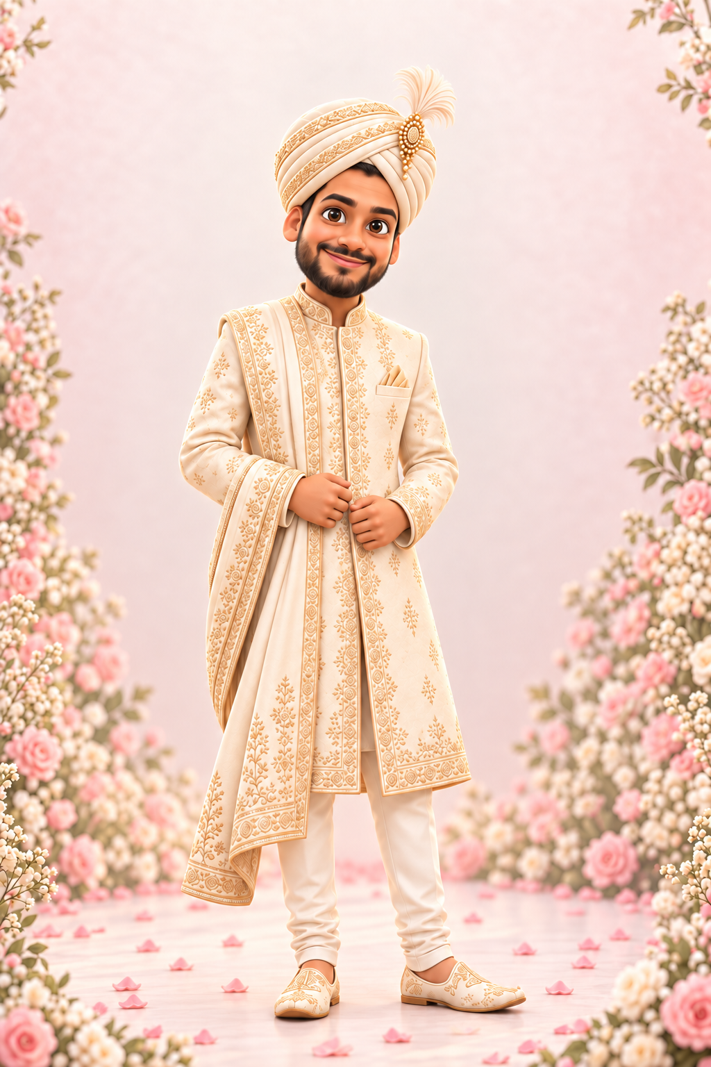 Wedding caricature of Shahzad Khan